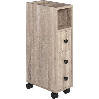 JHY DESIGN Portarrollos De Papel Higiénico - Armario De 3 Niveles - Madera Clara JHY DESIGN Portarrollos De Papel Higiénico - Armario De 3 Niveles - Madera Clara