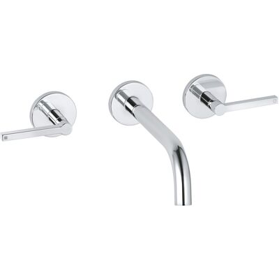 Grifo de lavabo de pared Kludi Nova Fonte - Montaje de tres orificios, 180mm Grifo de lavabo de pared Kludi Nova Fonte - Montaje de tres orificios, 180mm