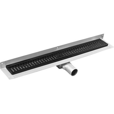 Gelco Manus - Canaleta De Ducha De Acero Inoxidable Con Rejilla Onda, 75x11x6 Cm, Junto A La Pared Gmo23b Gelco Manus - Canaleta De Ducha De Acero Inoxidable Con Rejilla Onda, 75x11x6 Cm, Junto A La Pared Gmo23b