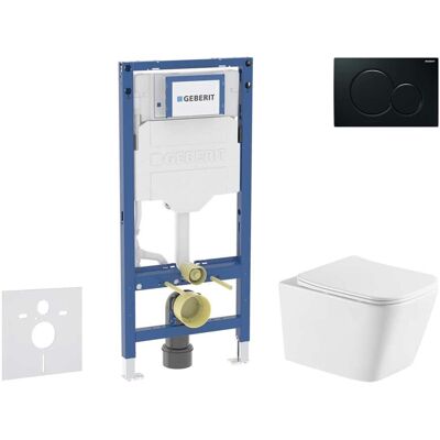 Geberit Duofix - Conjunto De Instalación Empotrada, Inodoro Arkas I Y Asiento Softclose, Pulsador Sigma01, Negro Sani11ca5185 Geberit Duofix - Conjunto De Instalación Empotrada, Inodoro Arkas I Y Asiento Softclose, Pulsador Sigma01, Negro Sani11ca5185