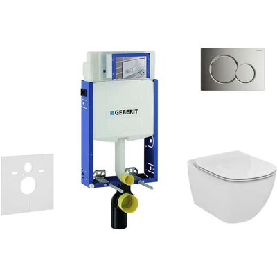 Geberit Kombifix - Módulo Para Inodoro Suspendido Con Pulsador Sigma01, Cromo Brillante + Ideal Standard Tesi - Wc Y Asiento 110.302.00.5 Nf2 Geberit Kombifix - Módulo Para Inodoro Suspendido Con Pulsador Sigma01, Cromo Brillante + Ideal Standard Tesi - Wc Y Asiento 110.302.00.5 Nf2