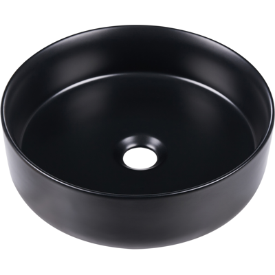 Beliani - Lavabo Sobre Encimera De Cerámica Baño Redondo Negro Mate ⌀ 40 Cm Tebar Beliani - Lavabo Sobre Encimera De Cerámica Baño Redondo Negro Mate ⌀ 40 Cm Tebar