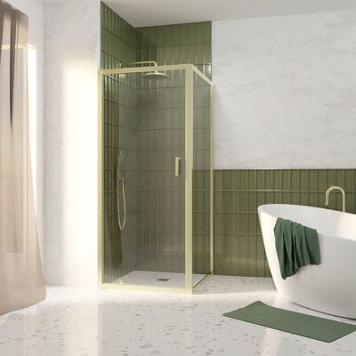 Mampara de ducha Oro Cepillado 90x200cm - Reversible Mampara de ducha Oro Cepillado 90x200cm - Reversible