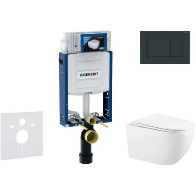 Geberit Kombifix - Conjunto De Instalación Empotrada, Inodoro Gaia Y Asiento Softclose, Pulsador Sigma20, Negro Brillante/negro Mate Sani15ca5119 Geberit Kombifix - Conjunto De Instalación Empotrada, Inodoro Gaia Y Asiento Softclose, Pulsador Sigma20, Negro Brillante/negro Mate Sani15ca5119