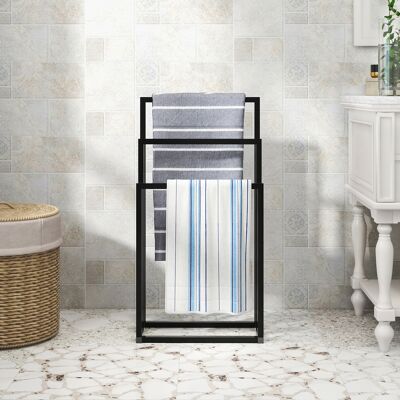 JHY DESIGN Toallero De Baño, Secador De Toallas De Exterior De 3 Niveles, Toallero Independiente JHY DESIGN Toallero De Baño, Secador De Toallas De Exterior De 3 Niveles, Toallero Independiente