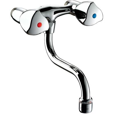 DELABIE Mezclador De Lavabo Mural - Distancia Entre Centros 110mm - M - 15x21 Cromado DELABIE Mezclador De Lavabo Mural - Distancia Entre Centros 110mm - M - 15x21 Cromado