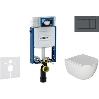 Set de inodoro suspendido Geberit Oudee - Cierre suave, negro Set de inodoro suspendido Geberit Oudee - Cierre suave, negro