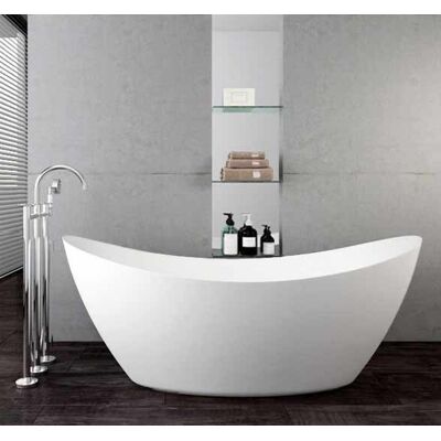 Bernstein - Bañera Exenta Siena En Acrílico Sanitario Blanco Mate - 173 X 73 X 75 Cm - Con Grifo Mezclador 1521, Sin Sifón Bernstein - Bañera Exenta Siena En Acrílico Sanitario Blanco Mate - 173 X 73 X 75 Cm - Con Grifo Mezclador 1521, Sin Sifón