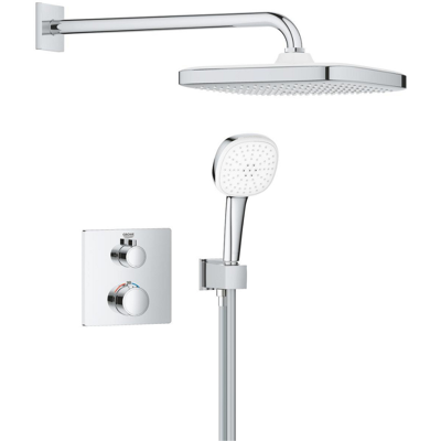 Sistema de Ducha Empotrado Grohe ThermoSmart - Cuadrado, Cromo, Termostático Sistema de Ducha Empotrado Grohe ThermoSmart - Cuadrado, Cromo, Termostático
