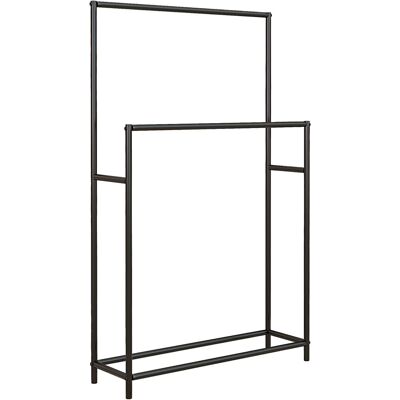 JHY DESIGN Toallero Independiente De 2 Barras, Toallero De Baño, Metal, 66 X 20 X 110 Cm, Negro JHY DESIGN Toallero Independiente De 2 Barras, Toallero De Baño, Metal, 66 X 20 X 110 Cm, Negro