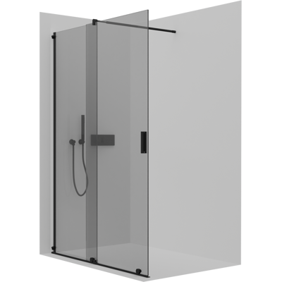 Mampara De Ducha De Cristal Negro Gris Mate 8mm Mampara Estanca Mampara De Ducha Con Puerta Corredera - Nt101 - 195x140cm - Bernstein Mampara De Ducha De Cristal Negro Gris Mate 8mm Mampara Estanca Mampara De Ducha Con Puerta Corredera - Nt101 - 195x140cm - Bernstein