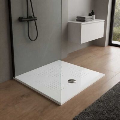 Kiamami Valentina - Bandeja de ducha cuadrada de cerámica - 80x80 - Delgado 3cm Kiamami Valentina - Bandeja de ducha cuadrada de cerámica - 80x80 - Delgado 3cm