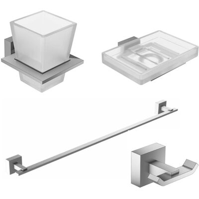 Jacob Delafon - Conjunto Jabonera Moderna, Portavasos Moderno Con Cristal, Toallero Moderno Y Perchero De Metal Moderno Jacob Delafon - Conjunto Jabonera Moderna, Portavasos Moderno Con Cristal, Toallero Moderno Y Perchero De Metal Moderno