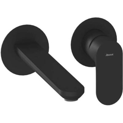 Ravak Eleganta Grifo de Pared en Negro Mate - Lavabo Ravak Eleganta Grifo de Pared en Negro Mate - Lavabo