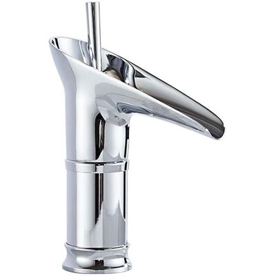 ABYSSE Grifo Monomando Tipo Cascada Para Lavabo, De Montaje En Encimera, Grifo Monomando Para Fregadero De Sobreponer, Para Agua Fría Y Caliente (brillante, Corto). ABYSSE Grifo Monomando Tipo Cascada Para Lavabo, De Montaje En Encimera, Grifo Monomando Para Fregadero De Sobreponer, Para Agua Fría Y Caliente (brillante, Corto).