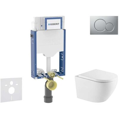 Geberit Kombifix - Conjunto De Módulo De Instalación Empotrada, Inodoro Oudee Y Asiento Con Cierre Suave, Botón Sigma01, Cromo Lacado Mate Sani15ca2108 Geberit Kombifix - Conjunto De Módulo De Instalación Empotrada, Inodoro Oudee Y Asiento Con Cierre Suave, Botón Sigma01, Cromo Lacado Mate Sani15ca2108