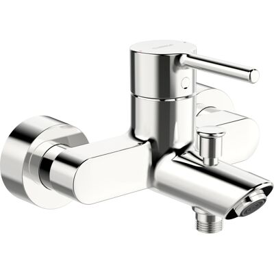 Grifo de bañera Hansavantis de montaje en pared - Palanca única, Conexiones en S, 154mm, Cromo Grifo de bañera Hansavantis de montaje en pared - Palanca única, Conexiones en S, 154mm, Cromo