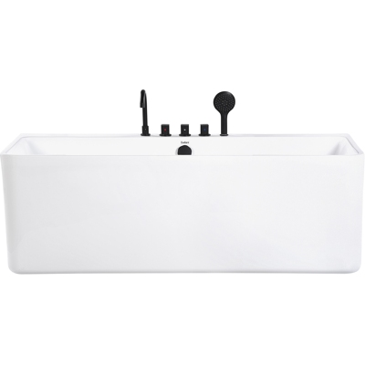 BELIANI Baño Independiente De Acrílico Sanitario Blanco Rectangular Individual 170 X 75 Cm Diseño Moderno Quatre BELIANI Baño Independiente De Acrílico Sanitario Blanco Rectangular Individual 170 X 75 Cm Diseño Moderno Quatre