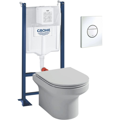 JACOB DELAFON Pack Wc Suspendido + Asiento + Estructura Soporte + Mando Wc Redondo Vela Blanco JACOB DELAFON Pack Wc Suspendido + Asiento + Estructura Soporte + Mando Wc Redondo Vela Blanco