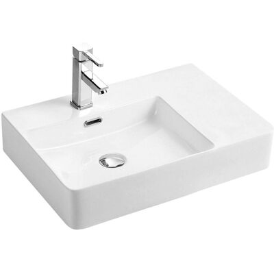Lavabo suspendido VENTO 60MR de Aquore - Seno Izquierda, Rectangular, 600x420x120 Lavabo suspendido VENTO 60MR de Aquore - Seno Izquierda, Rectangular, 600x420x120
