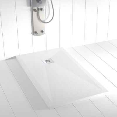 SHOWER ONLINE Plato De Ducha De Resina Ples Blanco Antideslizante - 70x100cm - Válvula+rejilla Gratis SHOWER ONLINE Plato De Ducha De Resina Ples Blanco Antideslizante - 70x100cm - Válvula+rejilla Gratis