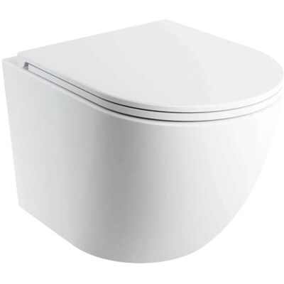 Omnires Ottawa Comfort - Inodoro Suspendido Con Asiento Softclose, Rimless, Blanco Mate Ottawaspmwbm Omnires Ottawa Comfort - Inodoro Suspendido Con Asiento Softclose, Rimless, Blanco Mate Ottawaspmwbm