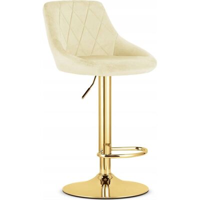 ABYSSE Taburete Kast - Terciopelo Beige / Base Dorada ABYSSE Taburete Kast - Terciopelo Beige / Base Dorada