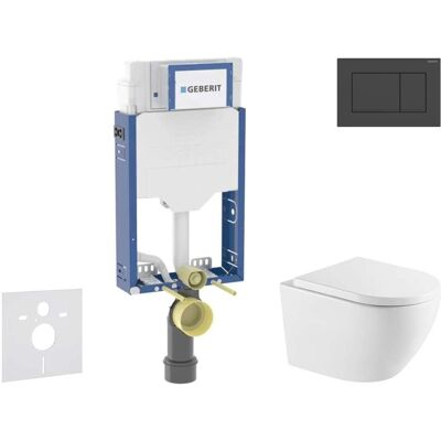 Geberit Kombifix - Conjunto De Instalación Empotrada, Inodoro Oudee Y Asiento Softclose, Pulsador Sigma20, Negro Mate/negro Sani15ca5159 Geberit Kombifix - Conjunto De Instalación Empotrada, Inodoro Oudee Y Asiento Softclose, Pulsador Sigma20, Negro Mate/negro Sani15ca5159