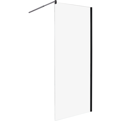 BELIANI Mampara De Ducha De Vidrio Templado Sin Puerta Negro 80 X 190 Cm Ahaus BELIANI Mampara De Ducha De Vidrio Templado Sin Puerta Negro 80 X 190 Cm Ahaus