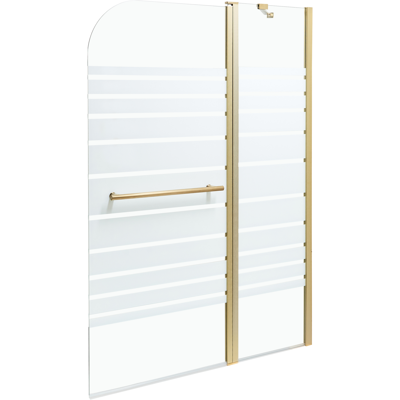 BELIANI Mampara De Baño Minimalista Con Puerta De Vidrio Templado Dorado 140 X 100 Cm Tuapi BELIANI Mampara De Baño Minimalista Con Puerta De Vidrio Templado Dorado 140 X 100 Cm Tuapi