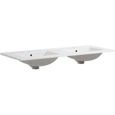 KIAMAMI VALENTINA Lavabo Doble De Cerámica Blanca 120 Cm Empotrado Con Rebosadero Matera KIAMAMI VALENTINA Lavabo Doble De Cerámica Blanca 120 Cm Empotrado Con Rebosadero Matera