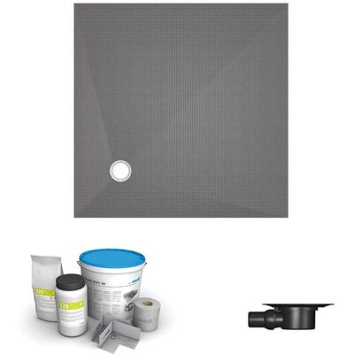 Wedi - Receveur De Douche À Carreler 100 X 100 Fundo Primo Carré Écoulement Excentré + Bonde Horizontale + Kit D'Étanchéité Wedi - Receveur De Douche À Carreler 100 X 100 Fundo Primo Carré Écoulement Excentré + Bonde Horizontale + Kit D'Étanchéité