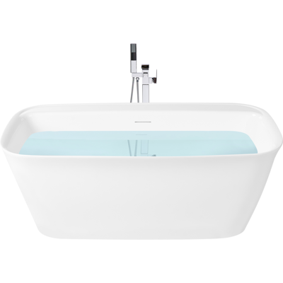 BELIANI Bañera Independiente Rectangular 1600 X 800 Mm De Acrílico Con Borde Fino Moderna Blanco Tucavaca BELIANI Bañera Independiente Rectangular 1600 X 800 Mm De Acrílico Con Borde Fino Moderna Blanco Tucavaca