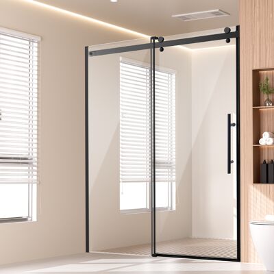 Vevor Puerta De Ducha Corrediza Sin Marco 1474-1499 X 1950 Mm Mampara De Ducha Vidrio Templado Sgcc Transparente 8 Mm Resistente A Las Manchas Con Herrajes De Acero Inoxidable Para Baño, Negro Vevor Puerta De Ducha Corrediza Sin Marco 1474-1499 X 1950 Mm Mampara De Ducha Vidrio Templado Sgcc Transparente 8 Mm Resistente A Las Manchas Con Herrajes De Acero Inoxidable Para Baño, Negro