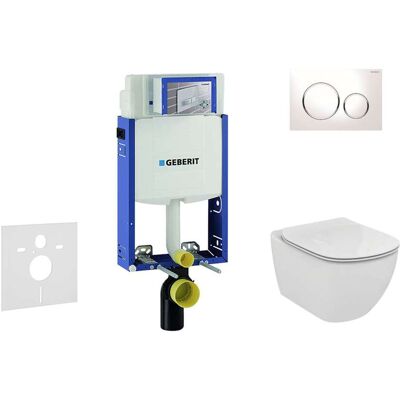 Geberit Kombifix - Módulo Para Inodoro Suspendido Con Pulsador Sigma20, Blanco/cromo Brillante + Ideal Standard Tesi - Wc Y Asiento 110.302.00.5 Nf4 Geberit Kombifix - Módulo Para Inodoro Suspendido Con Pulsador Sigma20, Blanco/cromo Brillante + Ideal Standard Tesi - Wc Y Asiento 110.302.00.5 Nf4