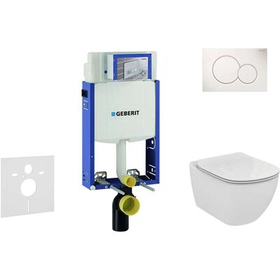 Geberit Kombifix - Módulo Para Inodoro Suspendido Con Pulsador Sigma01, Blanco Alpino + Ideal Standard Tesi - Wc Y Asiento 110.302.00.5 Nf1 Geberit Kombifix - Módulo Para Inodoro Suspendido Con Pulsador Sigma01, Blanco Alpino + Ideal Standard Tesi - Wc Y Asiento 110.302.00.5 Nf1
