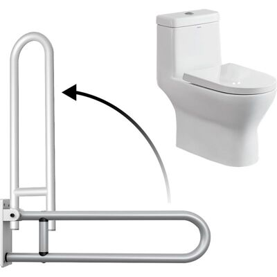 ABYSSE Barra De Apoyo Plegable Para Inodoro De 60 Cm, En Forma De U Y De Montaje En Pared, Para Personas Con Discapacidad, Para La Seguridad De Las Personas Mayores, Color Gris. ABYSSE Barra De Apoyo Plegable Para Inodoro De 60 Cm, En Forma De U Y De Montaje En Pared, Para Personas Con Discapacidad, Para La Seguridad De Las Personas Mayores, Color Gris.