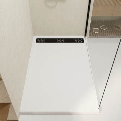 Aurlane Bañera de ducha acrílica blanca - 90x140x5 cm - Diseño moderno Aurlane Bañera de ducha acrílica blanca - 90x140x5 cm - Diseño moderno