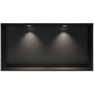 Cabina De Ducha De Acero Inoxidable + 2 Focos Led, Repisa De Ducha Empotrada - 20x60x10cm (alxanxpr) - Negro, 2 Focos Negro Mate - Bernstein Cabina De Ducha De Acero Inoxidable + 2 Focos Led, Repisa De Ducha Empotrada - 20x60x10cm (alxanxpr) - Negro, 2 Focos Negro Mate - Bernstein