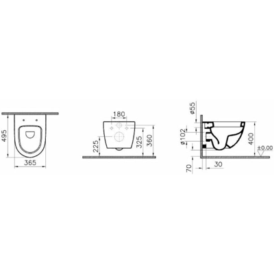 Vitra - Inodoro Sento Compact De 49,5 Cm Con Fijaciones Invisibles + Asiento Ultrafino De Cierre Suave (sentocompact) Vitra - Inodoro Sento Compact De 49,5 Cm Con Fijaciones Invisibles + Asiento Ultrafino De Cierre Suave (sentocompact)