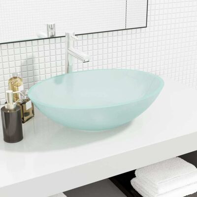 Lavabo de Vidrio Esmerilado vidaXL - Lavabo de Baño Lavabo de Vidrio Esmerilado vidaXL - Lavabo de Baño