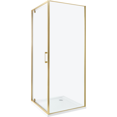 Beliani - Cabina De Ducha Cuadrada De Vidrio Templado Una Puerta Dorado 70 X 70 X 185 Cm Darli Beliani - Cabina De Ducha Cuadrada De Vidrio Templado Una Puerta Dorado 70 X 70 X 185 Cm Darli