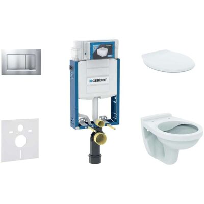 Geberit Kombifix - Módulo De Instalación Empotrada, Inodoro Alpha Con Asiento, Botón Sigma30, Cromo Mate/cromo 110.302.00.5 Nr7 Geberit Kombifix - Módulo De Instalación Empotrada, Inodoro Alpha Con Asiento, Botón Sigma30, Cromo Mate/cromo 110.302.00.5 Nr7