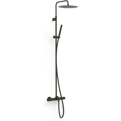 Conjunto de Grifo Termostático de Pared en Negro Bronce - 3 Vías para Bañera y Ducha Conjunto de Grifo Termostático de Pared en Negro Bronce - 3 Vías para Bañera y Ducha