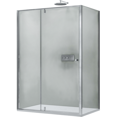Mampara De Ducha Cristal Mate Negro 6mm Mampara De Ducha Angular Puertas Plegables Sobre Panel - Nt606 Flex - 90x140cm, Cromo - Bernstein Mampara De Ducha Cristal Mate Negro 6mm Mampara De Ducha Angular Puertas Plegables Sobre Panel - Nt606 Flex - 90x140cm, Cromo - Bernstein
