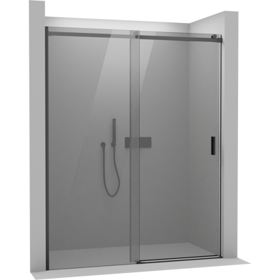 Bernstein - Mampara de ducha NT806 - Negro mate - Cristal de seguridad Bernstein - Mampara de ducha NT806 - Negro mate - Cristal de seguridad