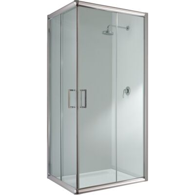 IDRALITE Mampara De Ducha Deslizante Vidrio Transparente H 198 Mod. Alabama 80x100 Cm Rectangular IDRALITE Mampara De Ducha Deslizante Vidrio Transparente H 198 Mod. Alabama 80x100 Cm Rectangular