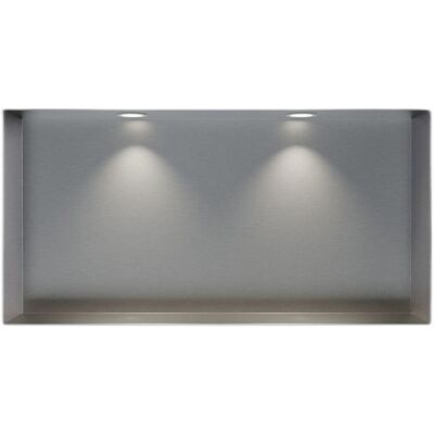 Bernstein - Cabina De Ducha En Acero Inoxidable Cepillado + Foco Led, Repisa De Ducha Empotrada Nt203010x - 20x30x10cm (alxanxpr) - 2x Foco Blanco Mat Bernstein - Cabina De Ducha En Acero Inoxidable Cepillado + Foco Led, Repisa De Ducha Empotrada Nt203010x - 20x30x10cm (alxanxpr) - 2x Foco Blanco Mat