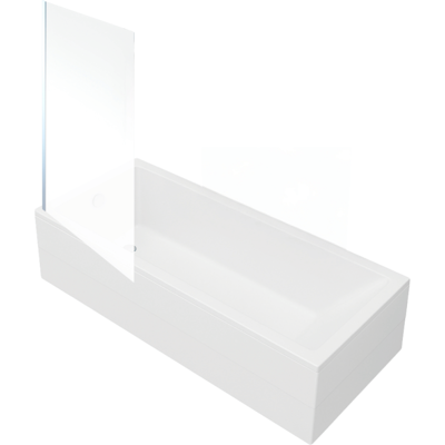 Bañera Rectangular Vitra Neon De 170x75cm + Mampara De Baño Cromada Aurys Mist 1 Con Perfil Izquierdo + Desagüe Cromado Bañera Rectangular Vitra Neon De 170x75cm + Mampara De Baño Cromada Aurys Mist 1 Con Perfil Izquierdo + Desagüe Cromado
