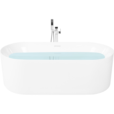 BELIANI Bañera Independiente Moderna Ovalada De Acrílico Con Sistema Antidesbordamiento 1700 X 800 Mm Blanco Ipias BELIANI Bañera Independiente Moderna Ovalada De Acrílico Con Sistema Antidesbordamiento 1700 X 800 Mm Blanco Ipias